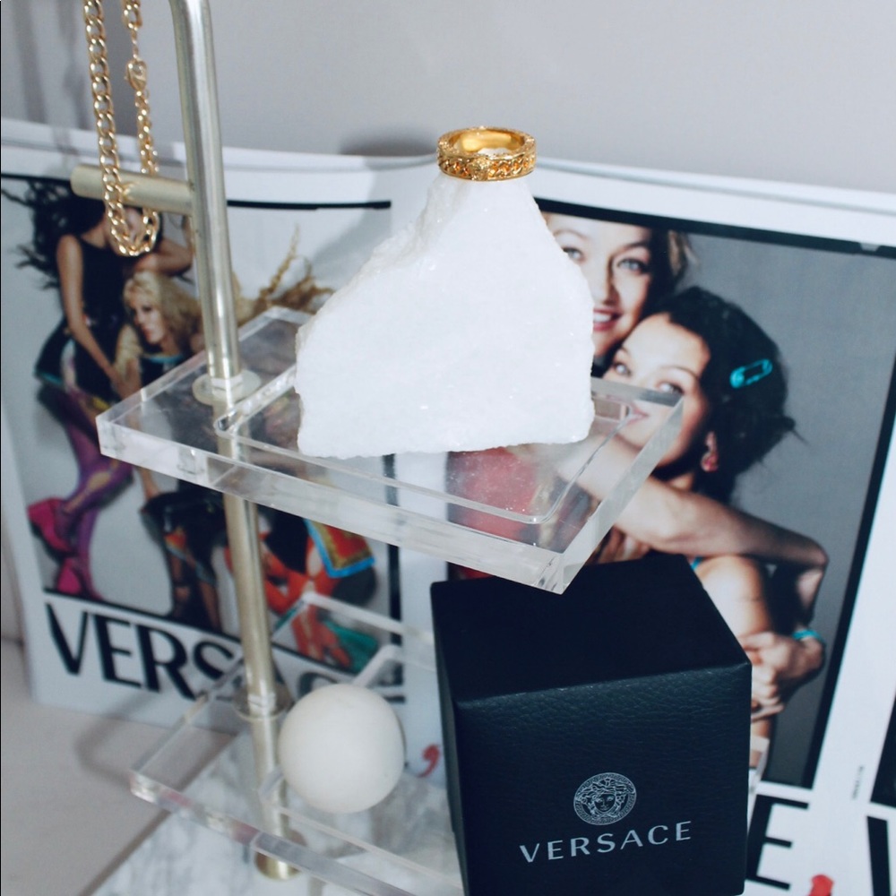VERSACE Gold Chain Band Ring